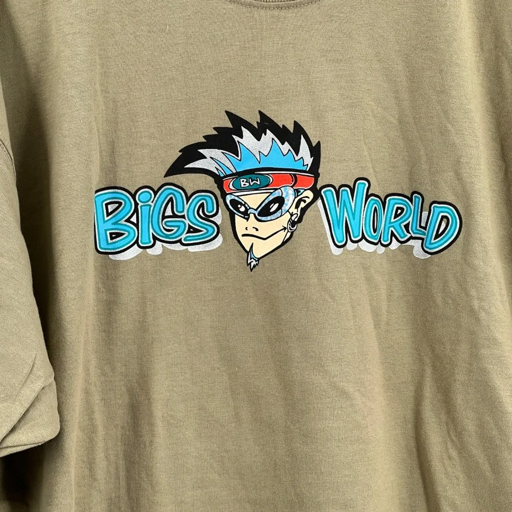 Vintage Y2K Big's‎ World Cartoon Graphic T-Shirt Lofteez Tag Glitter Print XL